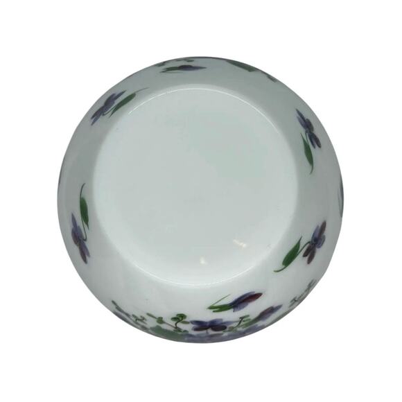 Vintage Consolidated Phoenix Glass Handpainted Regent Violets Art Glass Vase - Picture 7 of 10